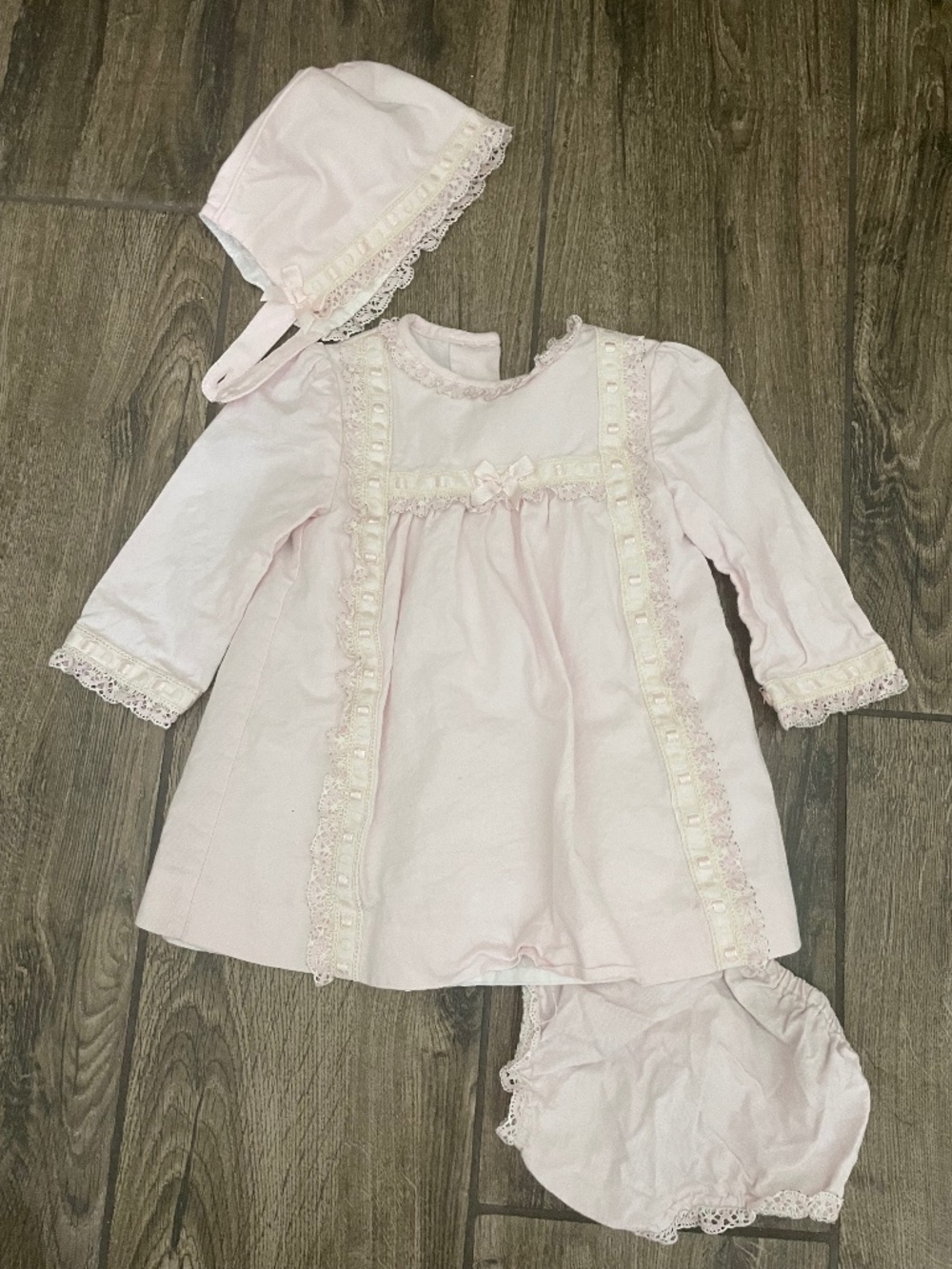 Miranda Baby Dress Bonnet and Bloomer